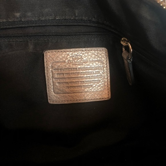 Coach Metallic Beige Leather Small Kelsey Satchel - Picture 9 of 13